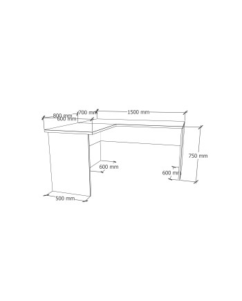 ESCRITORIO C/LATERAL 150X150I