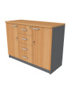 GABINETE BASE 2/PUERTAS 4/CAJONES 120x50x90H