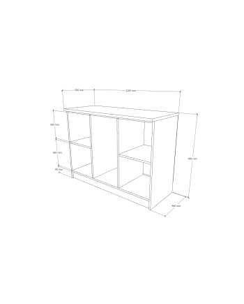 GABINETE BASE 2/PUERTAS 4/CAJONES 120x50x90H