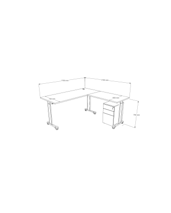 ESCRITORIO C/LATERAL DERECHO 170x170