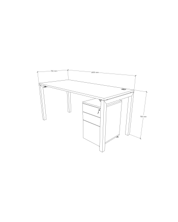ESCRITORIO BENCH RECTO C/CAJONERA 160x70